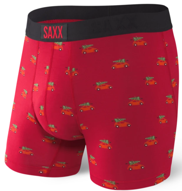 SAXX Ultra Freeagent Boxer Fly Red Holiday Errand